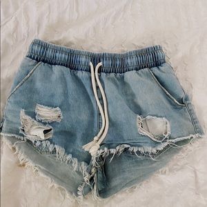 Flowy “jean” shorts